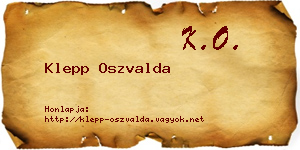 Klepp Oszvalda névjegykártya